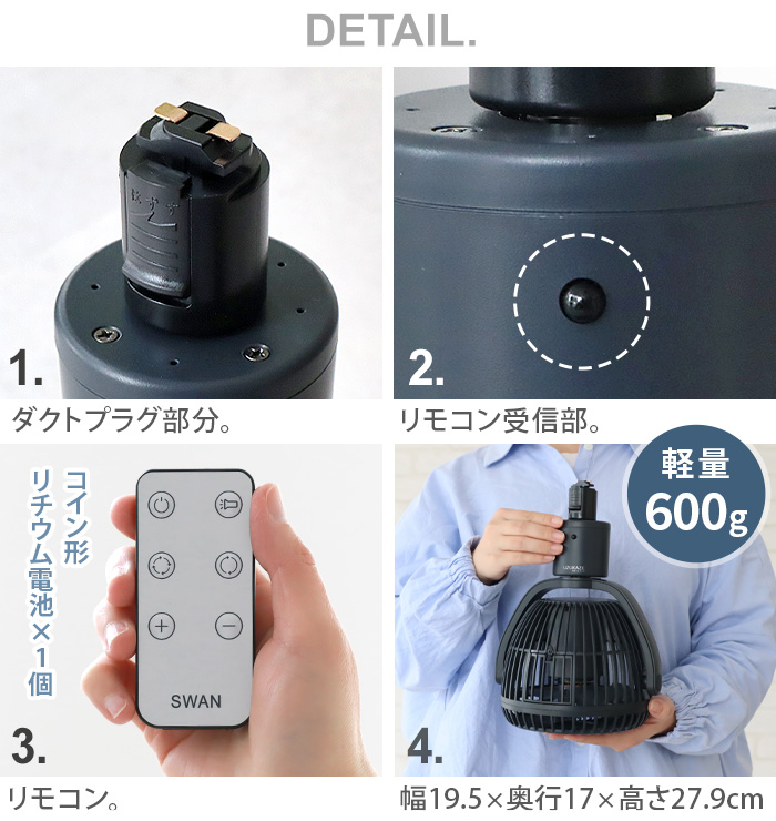 JAPPY Slimac 小型レールファン 8W UZUKAZE 【選べる特典付】 ダクトレール ファン ダクトレール専用