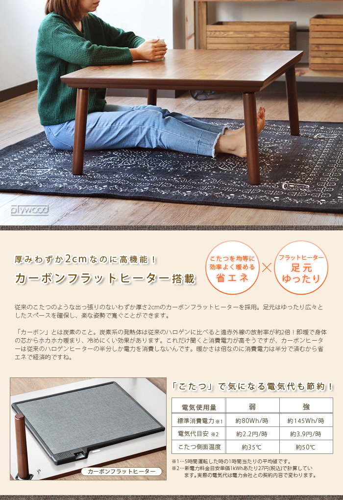 Retro cafe こたつテーブル [105×75] : plywood - 通販 - Yahoo