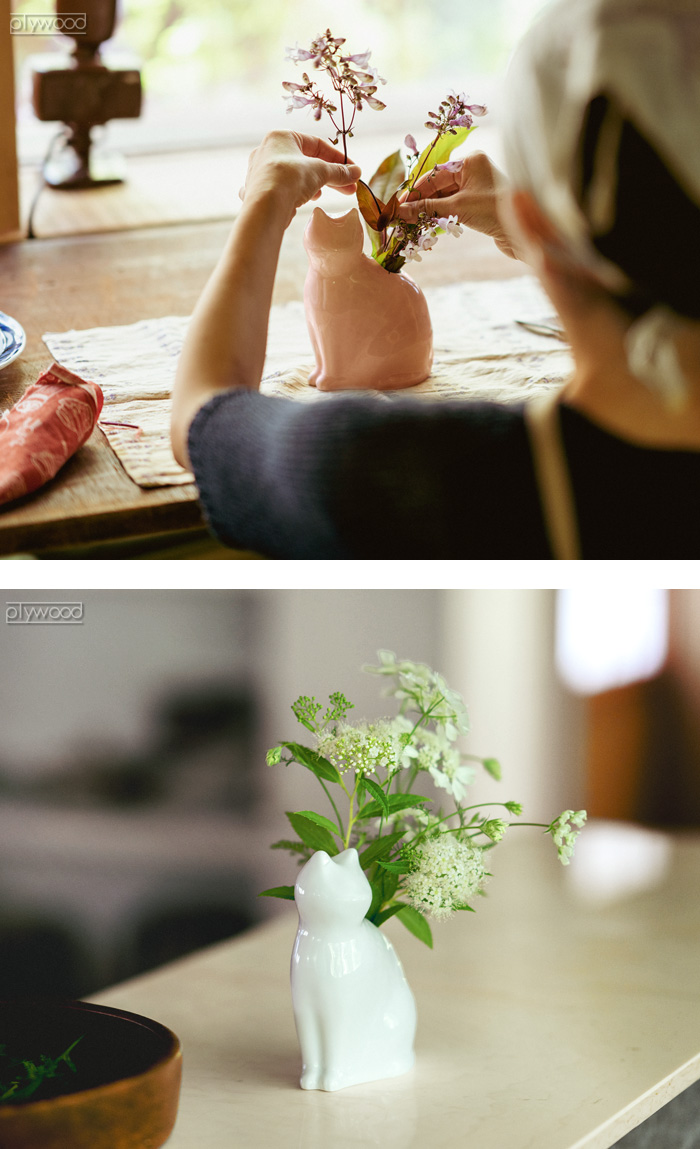 波佐見焼 花瓶 一輪挿し 猫 かわいい 日本製 磁器 おしゃれ zen to