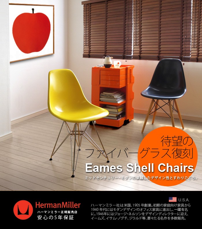 イームズ ファイバーグラス シェルチェア サイドチェア 《ワイヤー