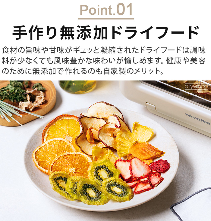 recolte（レコルト） 【2大特典付】 食品乾燥機 フードドライヤー 小型