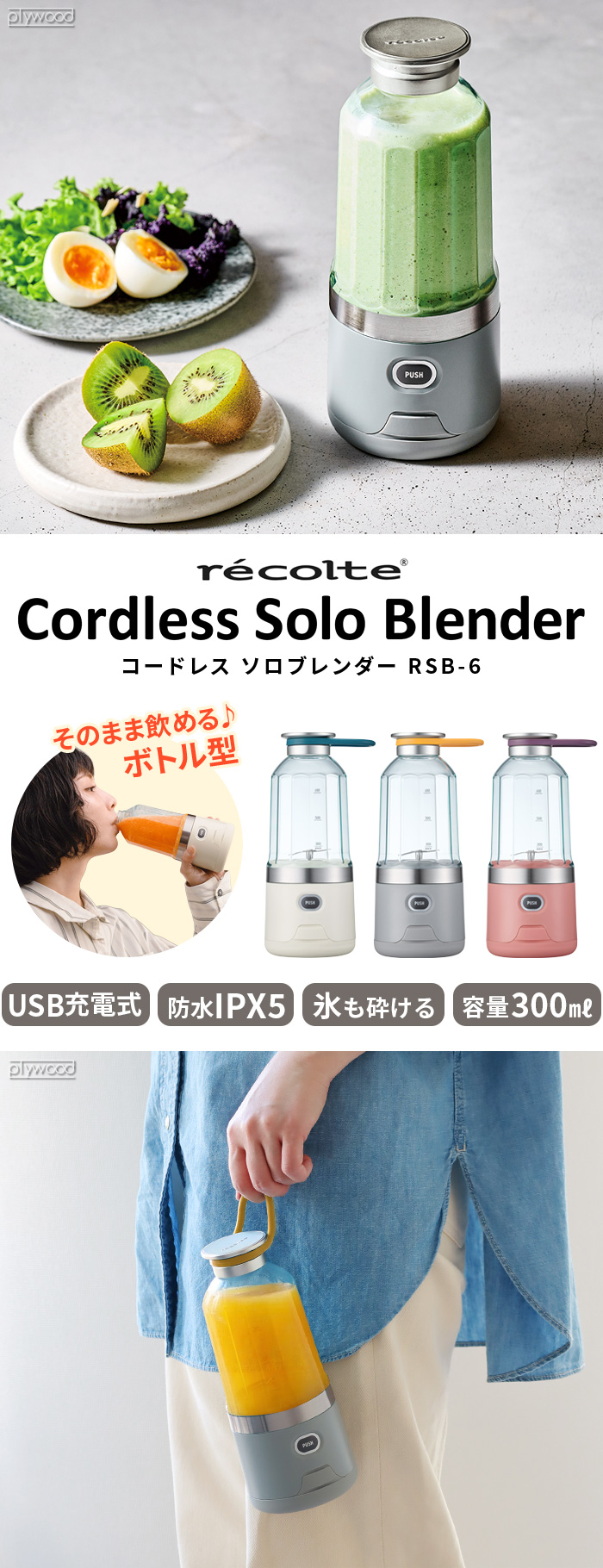 レコルト コードレス ソロブレンダー RSB-6 recolte Cordless Solo