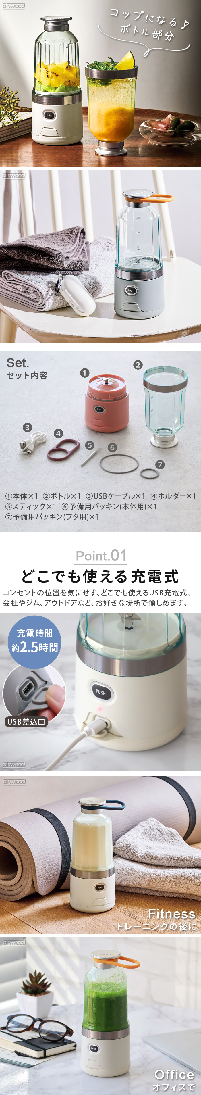 レコルト コードレス ソロブレンダー RSB-6 recolte Cordless Solo