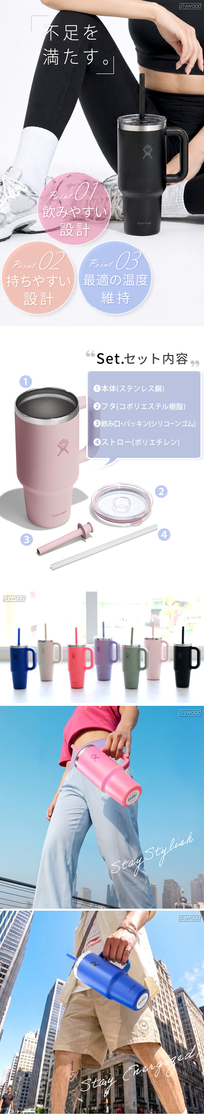 Hydro Flask TRAVEL TUMBLER CLEAR LID 24oz | アウトドア&トラベル