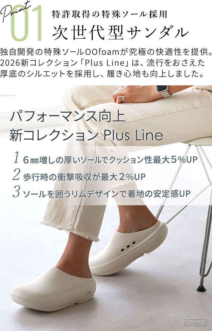 【選べる特典付】 正規品 ウーフォス ウークルッグプラス リカバリーサンダル 厚底 サンダル OOFOS OOcloog+ リカバリーシューズ Plus メンズ レディースの画像