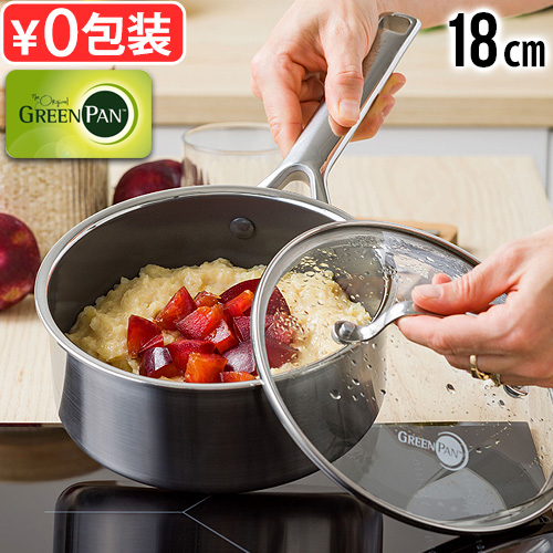 【選べる特典付】正規店 グリーンパン エーペックス [ ソースパン 18cm 05100389 ] ガラス蓋付き GreenPan APEX COLLECTION 蓋付き IH ガス火 オーブン 直火