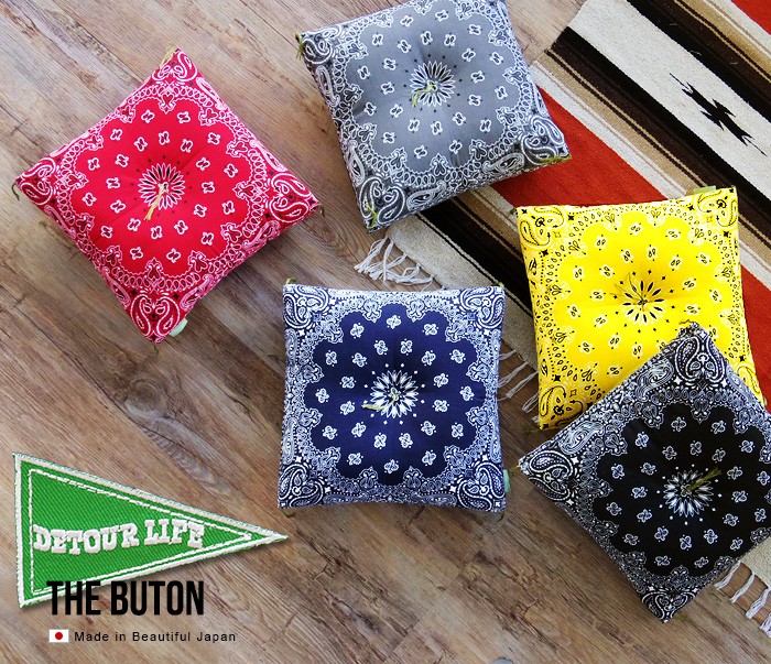 座布団 クッション Detour Life The BUTON USA BANDANA デトアーライフ