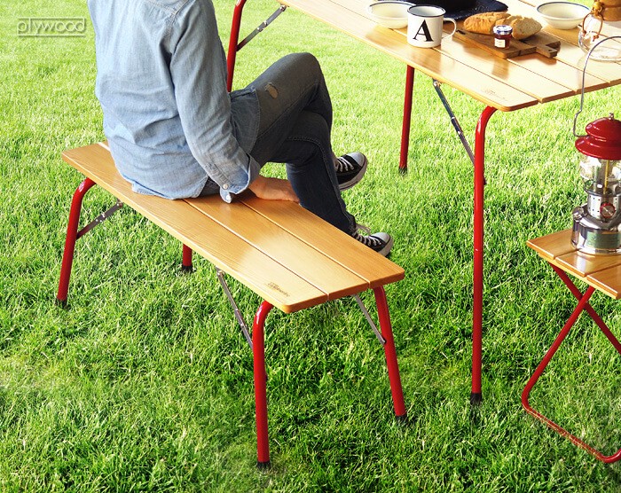 カステルメルリーノcastelmerlino ベンチ　赤脚　120×30 長椅子 カステルメルリーノ フォールディングウッドベンチ 100×30