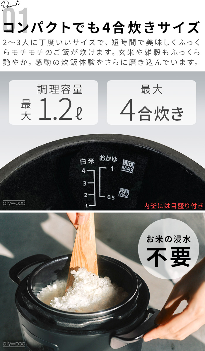 25年モデル 【選べる3大特典付】 電気圧力鍋 圧力鍋 電気 時短 2L 炊飯