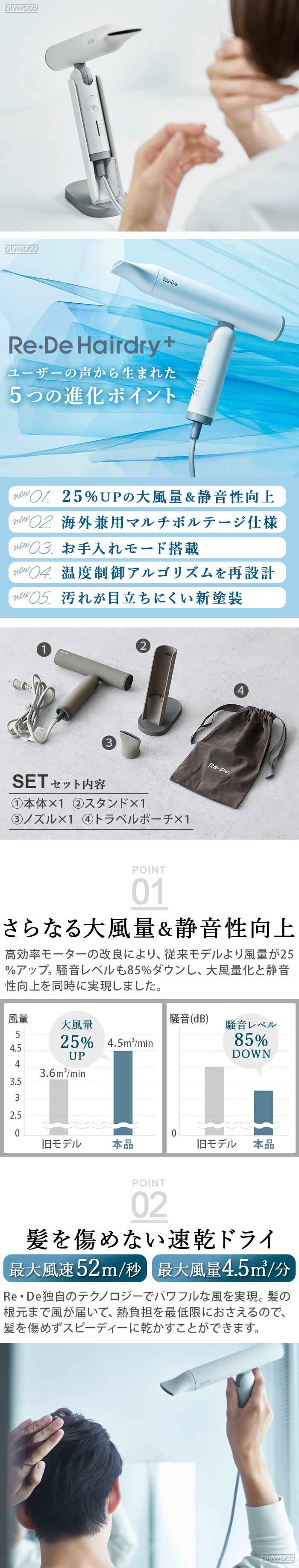 リデ ヘアドライ プラス DR02A Re・De HairDry＋ | 送料無料 特集