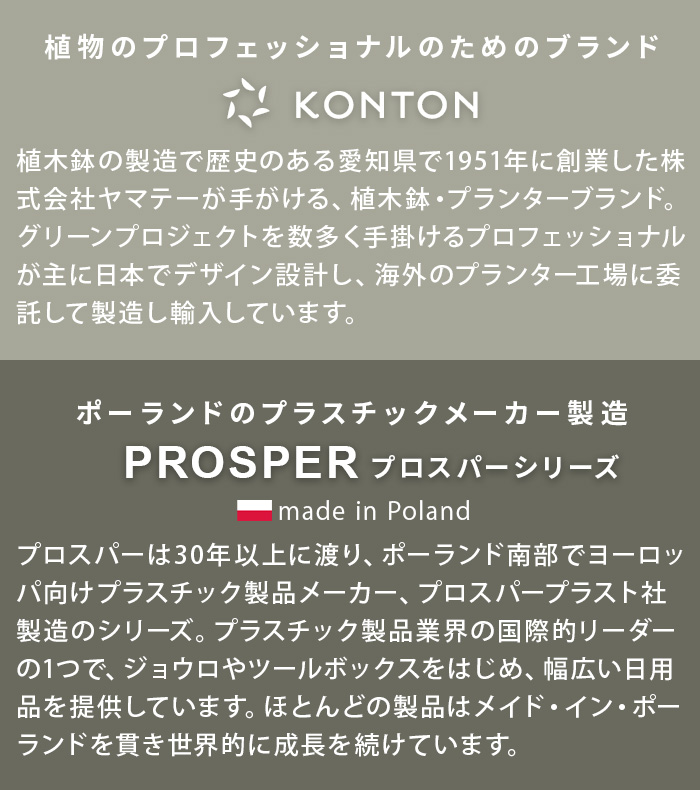 KONTON プランター 植木鉢 プラスチック おしゃれ 大型 丸型 鉢カバー