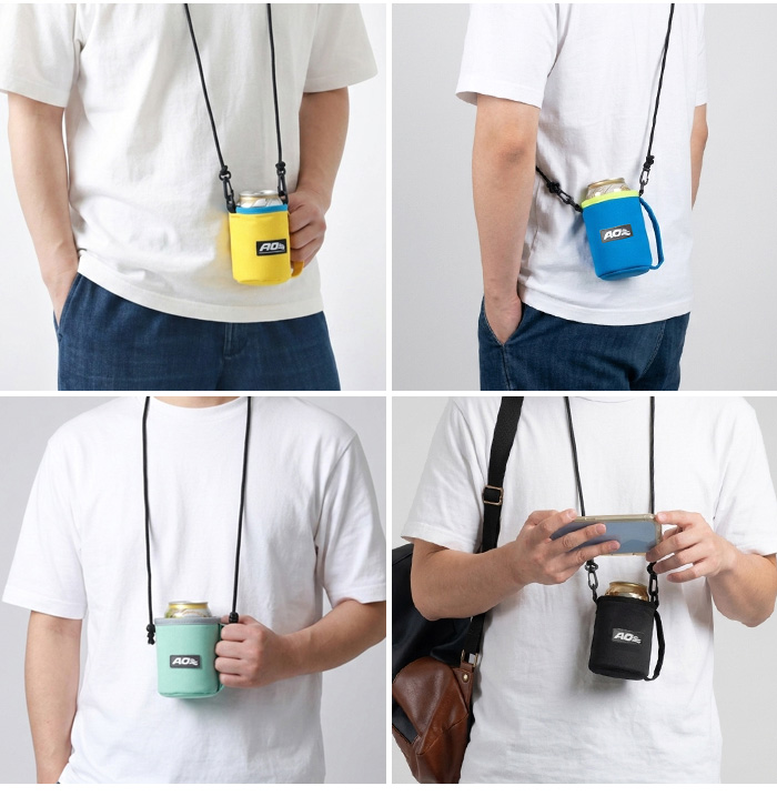 AO Coolers 缶 保冷 缶ホルダー ホルダー 350ml缶 ストラップ付き