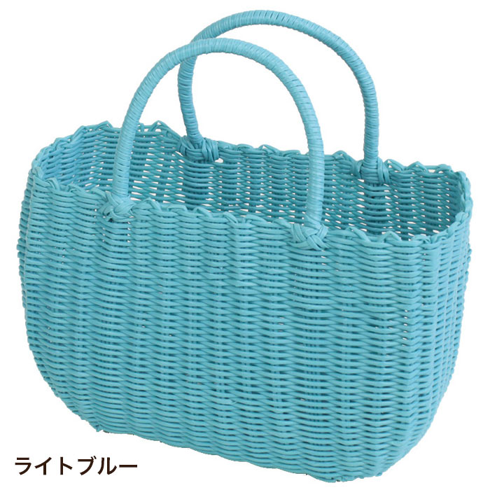 かごバッグ カラフル ビニールバッグ バスケット かわいい
