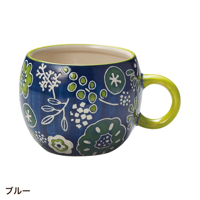 植木鉢 おしゃれ 穴なし 陶器 マグカップ型 レトロ 花柄 チェリッシュ