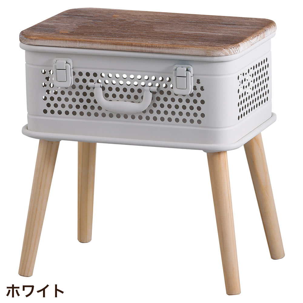 HABITER サイドテーブル 収納付き 長方形 四角 おしゃれ