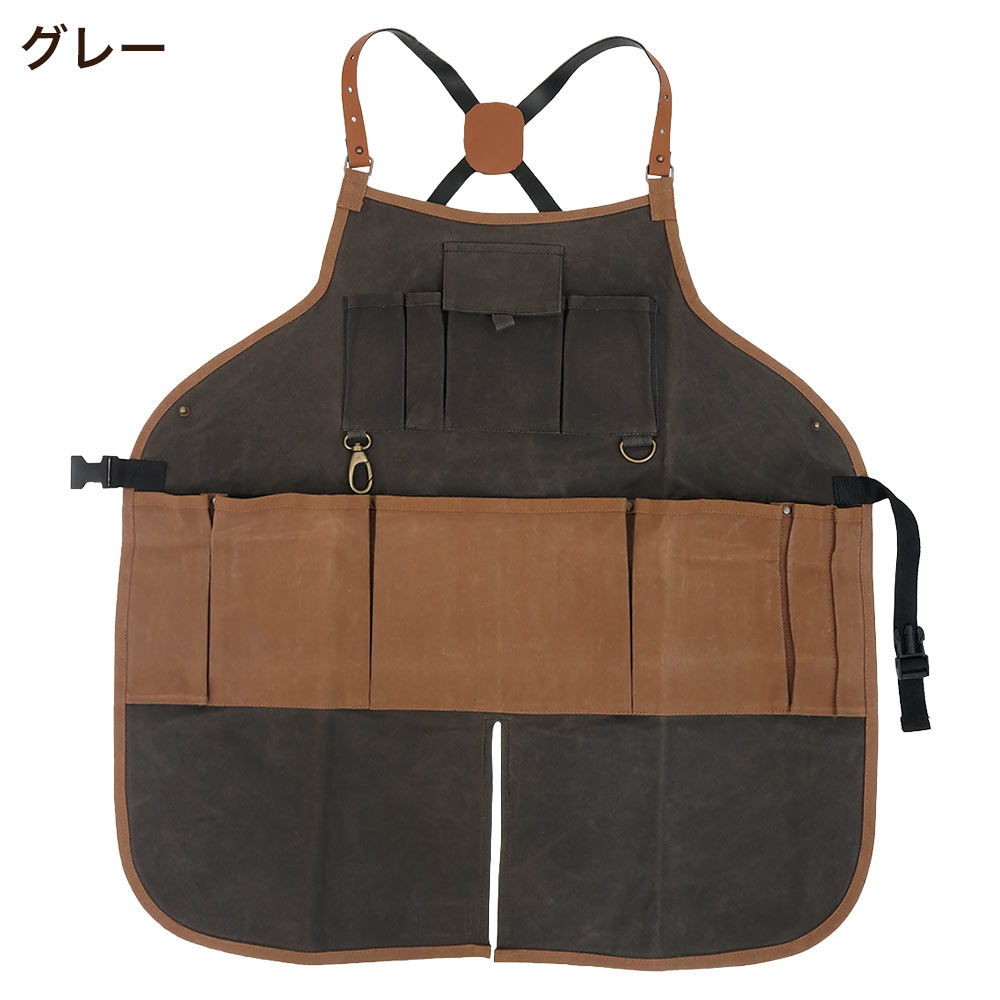 エプロン ミドル丈 肩掛け たすき掛け 撥水 おしゃれ ヴィルワーク
