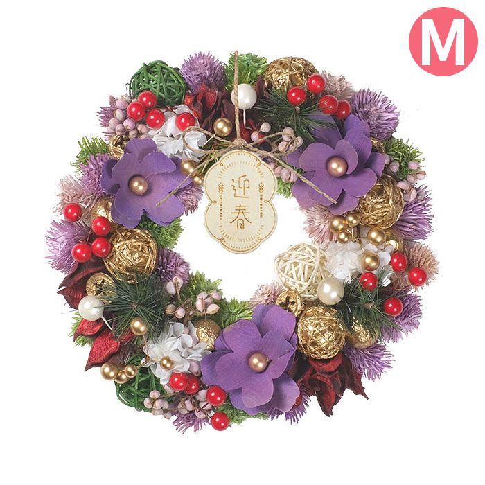 リース フラワーリース 正月飾り 新年 迎春 和風 NYジャパネスクリース