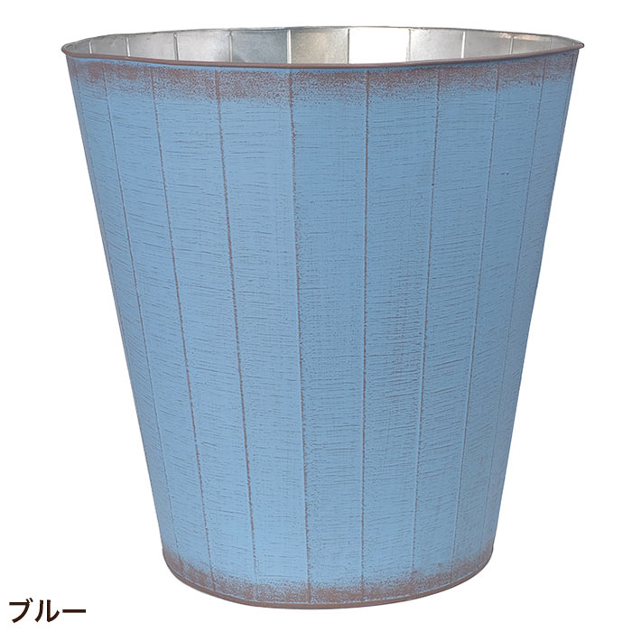 鉢カバー 植木鉢 プランター おしゃれ 丸型 円型 ハウスプランツストライプブリキ 8号用｜pocchione-shuno｜02