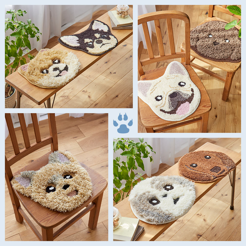 スミノエ チェアパッド チェアクッション 座布団 日本製 犬顔 イヌカオ