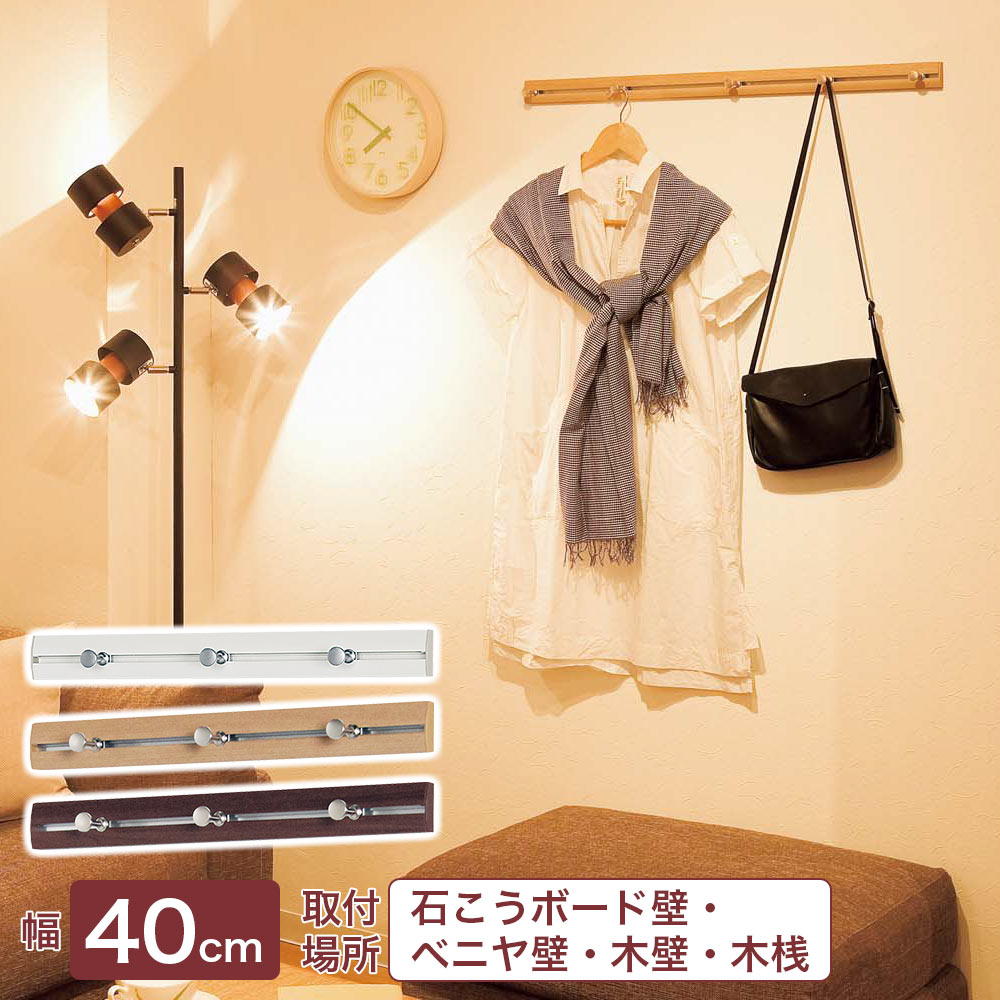 ベルク 壁面収納 おしゃれ 石膏ボード壁対応 ハンガーフック スリム