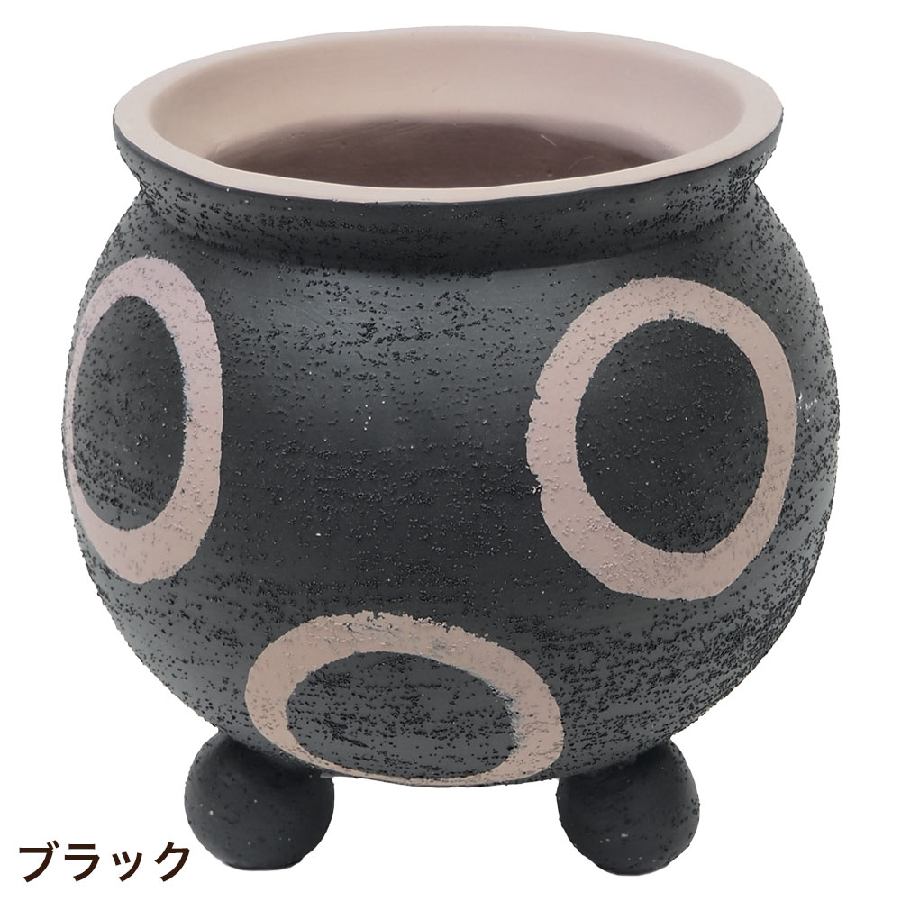 植木鉢 おしゃれ 丸型 穴あき セメントポット サークルジャーポット L