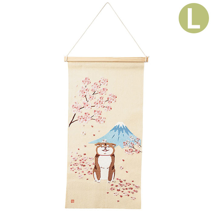 刺繍 タペストリー 受注製作】summer garden 涼やかなブルーフラワー 手刺繍タペストリー