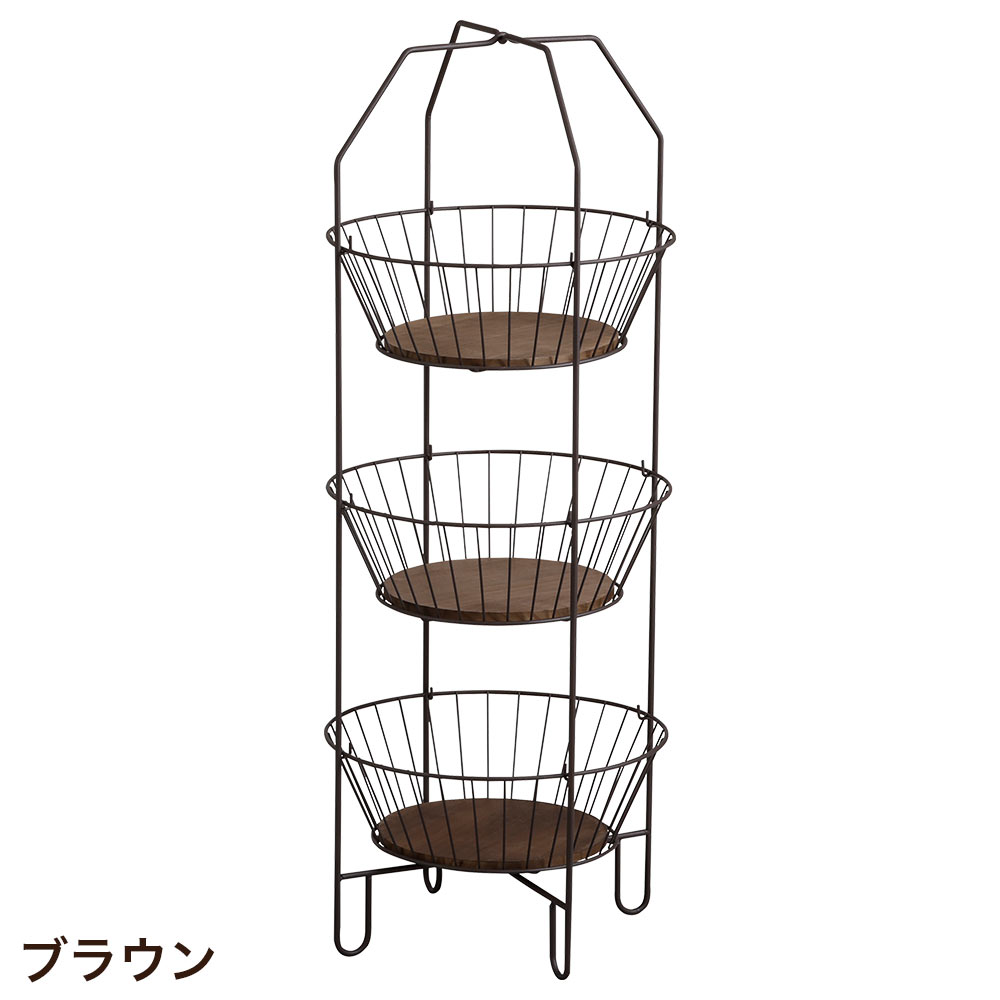 クリスマスセール♪フランス☆ワイヤーラック3段ラウンド型収納＊ワイヤー歪みあり クリスマスセールフランスワイヤーラック3段ラウンド型収納＊ワイヤー