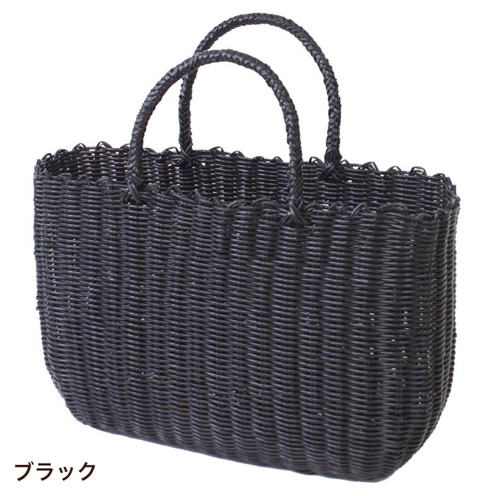 ブラック　かごバッグ　可愛いさ溢れる　30cm 楽天市場】かごバッグ レディース メンズ ユニセックス おしゃれ