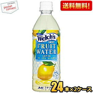 送料無料 アサヒ飲料 Welch's ウェルチ FRUIT WATER Lemon フルーツウォーターレモン 500mlペットボトル 48本(24本×2ケース)｜pocket-cvs