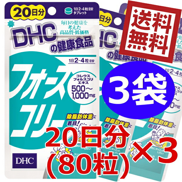 送料無料 DHC フォースコリー 20日分（80粒）×3袋 (サプリメント)｜pocket-cvs