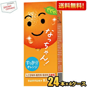 送料無料 サントリー なっちゃん オレンジ 250ml紙パック 96本(24本×4ケース) オレンジジュース｜pocket-cvs