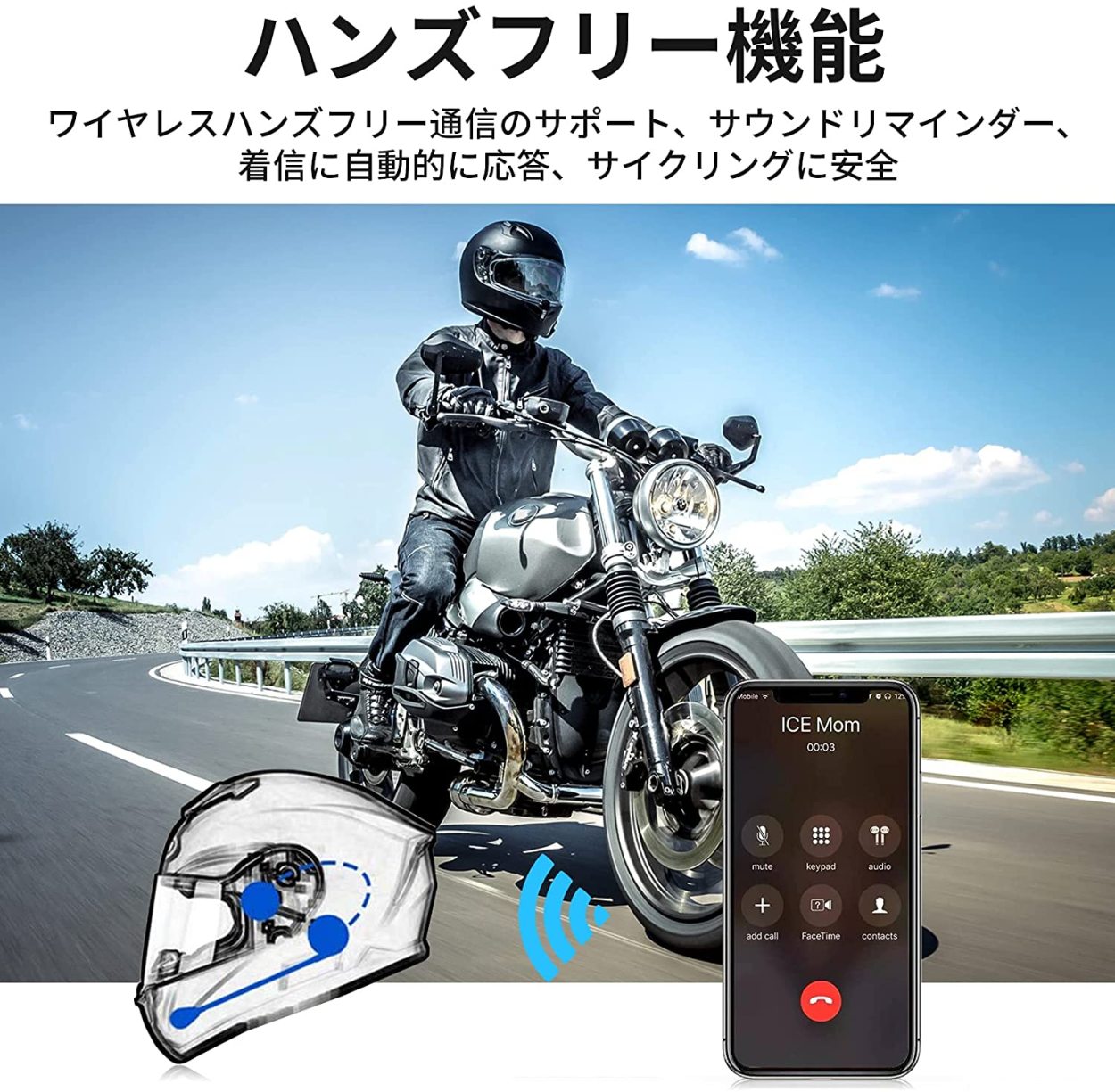 バイク用 インカム 超薄型 イヤホン用 Bluetooth5.0 ヘルメット ヘッドセット 自動応答 高音質 IP65防水 オートバイ スピーカー  LINE通話 大容量バッテリー