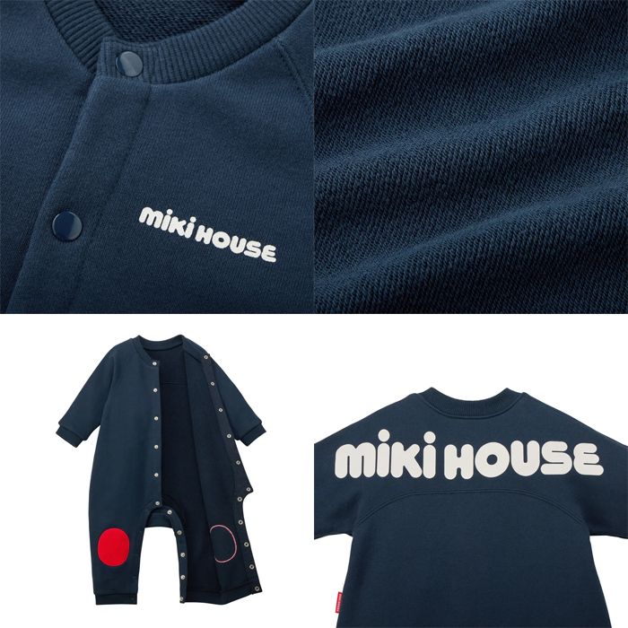 【現行品】 ミキハウス 70cm カバーオール WebLimited】 ミキハウス mikihouse バックロゴカバーオール (70cm