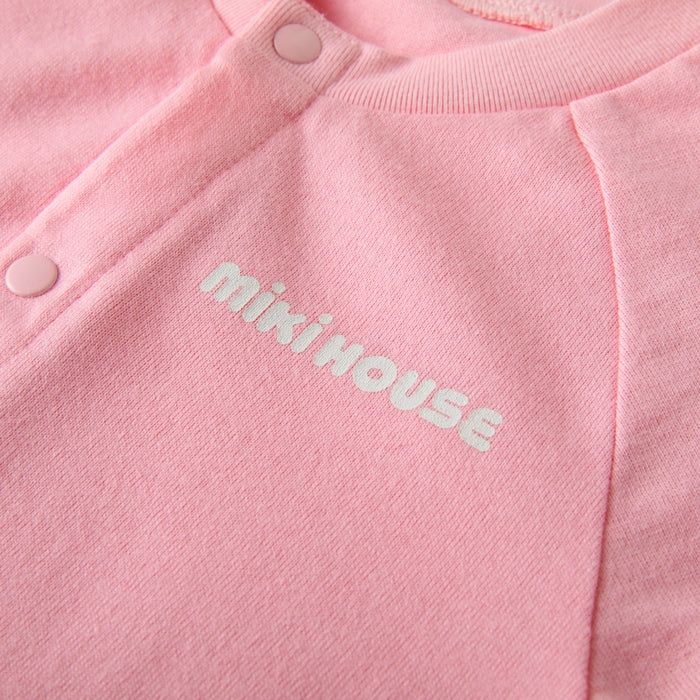 【WebLimited】 ミキハウス mikihouse バックロゴショートオール (70cm・80cm) 半袖 ショートオール ロゴ ベビー服 【10-9327-145】の画像