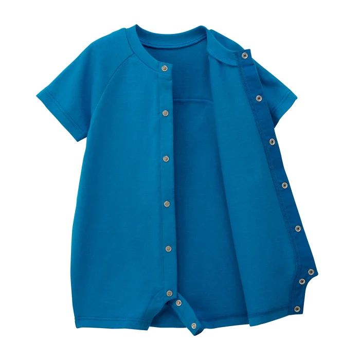 【WebLimited】 ミキハウス mikihouse バックロゴショートオール (70cm・80cm) 半袖 ショートオール ロゴ ベビー服 【10-9327-145】の画像