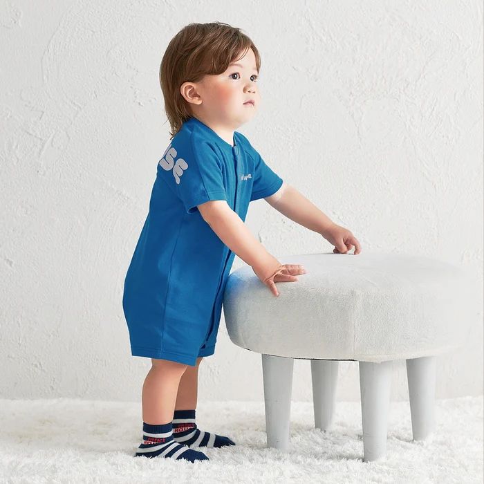 【WebLimited】 ミキハウス mikihouse バックロゴショートオール (70cm・80cm) 半袖 ショートオール ロゴ ベビー服 【10-9327-145】の画像