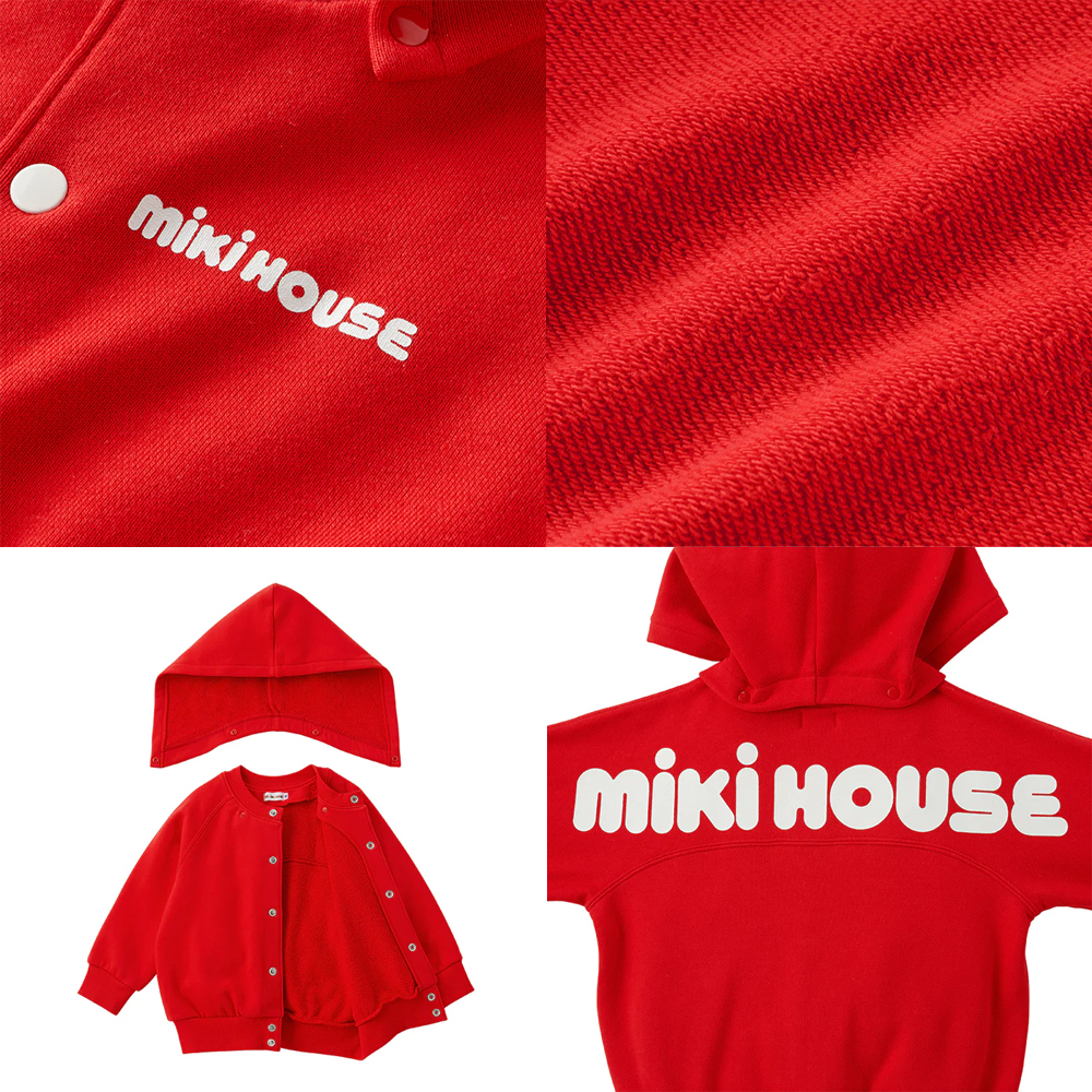 【セール10%OFF】 【WebLimited】 ミキハウス mikihouse ロゴパーカー (80cm-150cm) トップス パーカー 長袖 【10-3736-680】の画像
