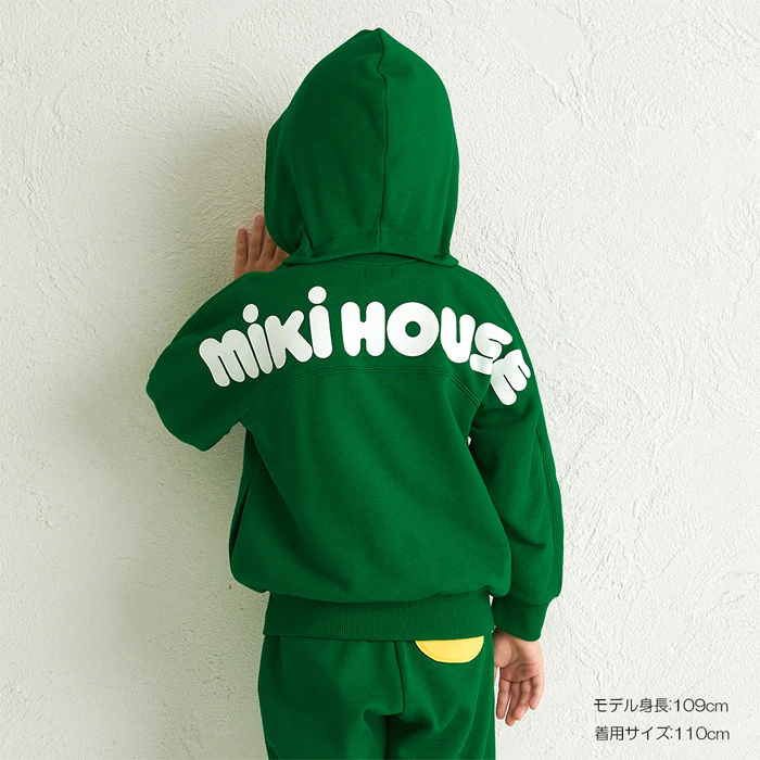 【セール10%OFF】 【WebLimited】 ミキハウス mikihouse ロゴパーカー (80cm-150cm) トップス パーカー 長袖 【10-3736-680】の画像