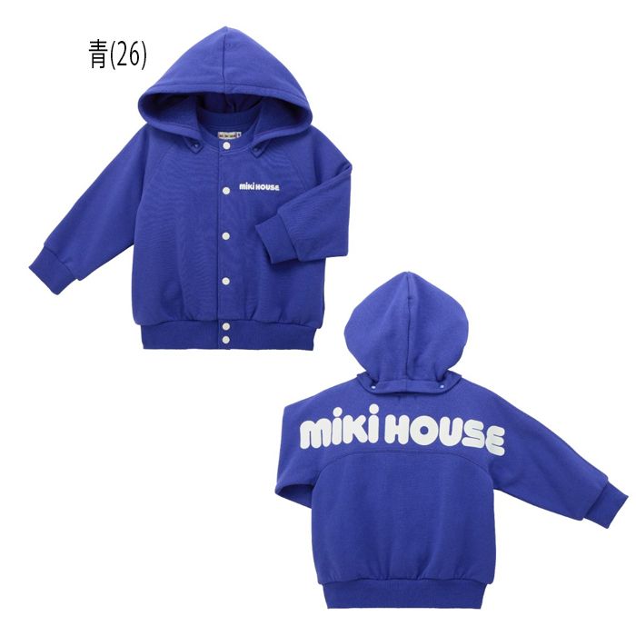 【セール10%OFF】 【WebLimited】 ミキハウス mikihouse バックロゴパーカー (80cm-130cm) トップス パーカー 長袖 【10-3738-143】の画像