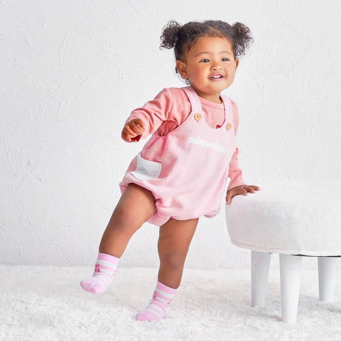 ミキハウス　伸び WEB限定】 ミキハウス mikihouse 1Pロゴボーダーソックス (11cm-19cm