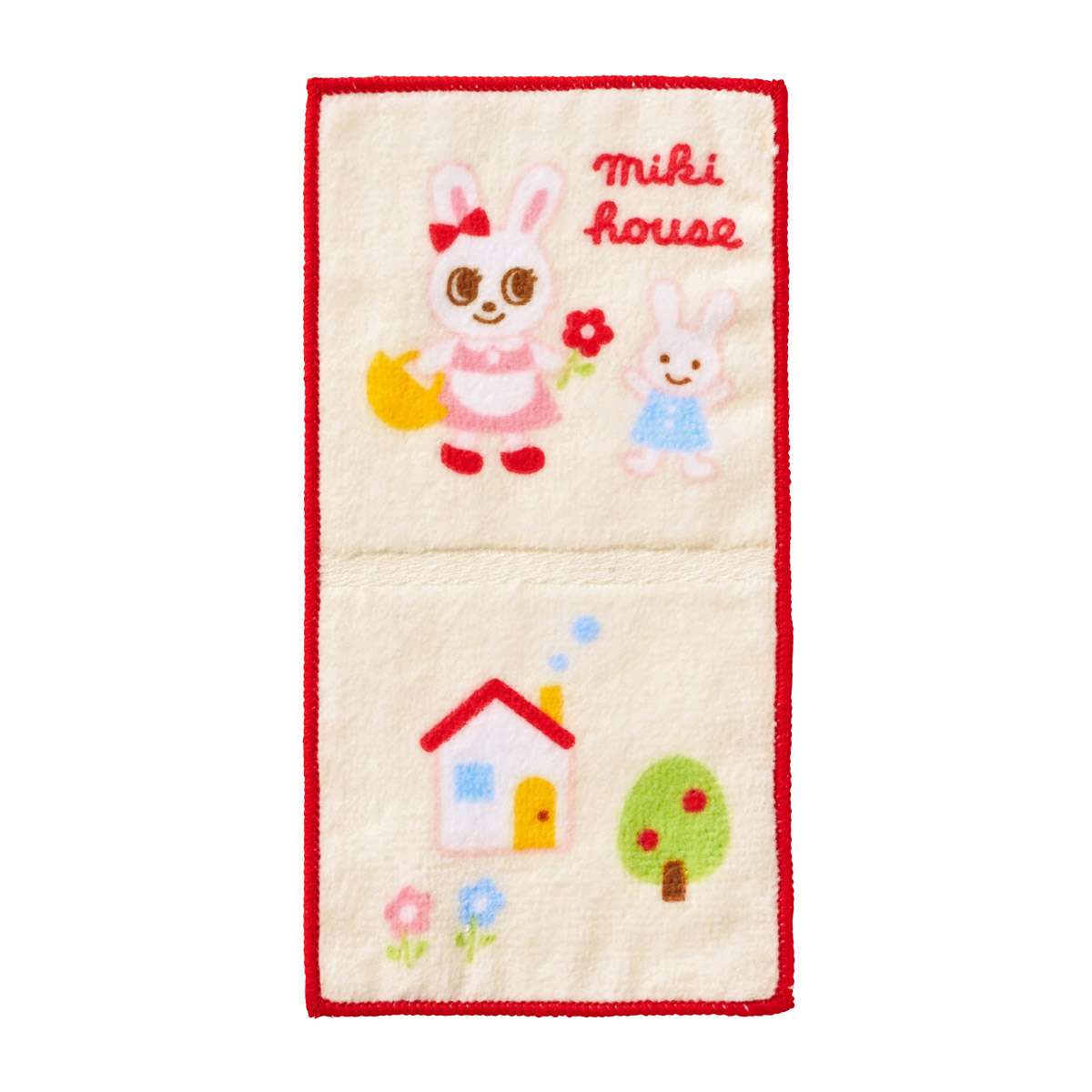 ミキハウス mikihouse うさこ＆プッチー二つ折りミニタオル ランチ