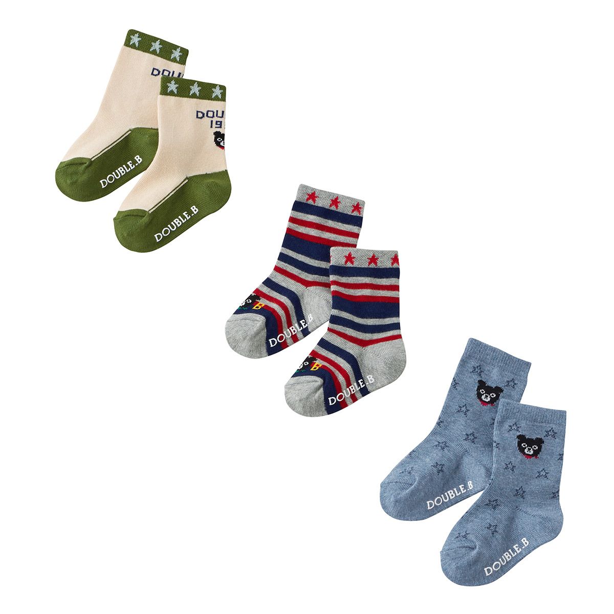 セール30%OFF】 ミキハウス mikihouse ダブルビー ソックスパック 