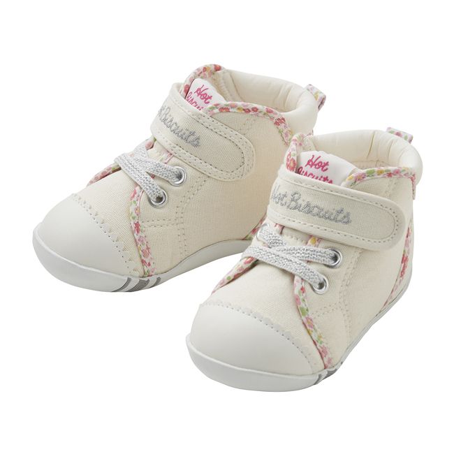 【入荷極小！新作】ミキハウス mikihouse ホットビスケッツ ラメロゴファーストシューズ (11.5cm-13.5cm) 靴 シューズ 子供 ベビー 赤ちゃん 女の子 HOT BISCUITS 【73-9304-499】 バックルシューズ