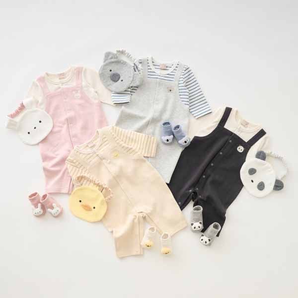 セール10%OFF】 プティマイン アニマル刺しゅうサロペ風カバーオール