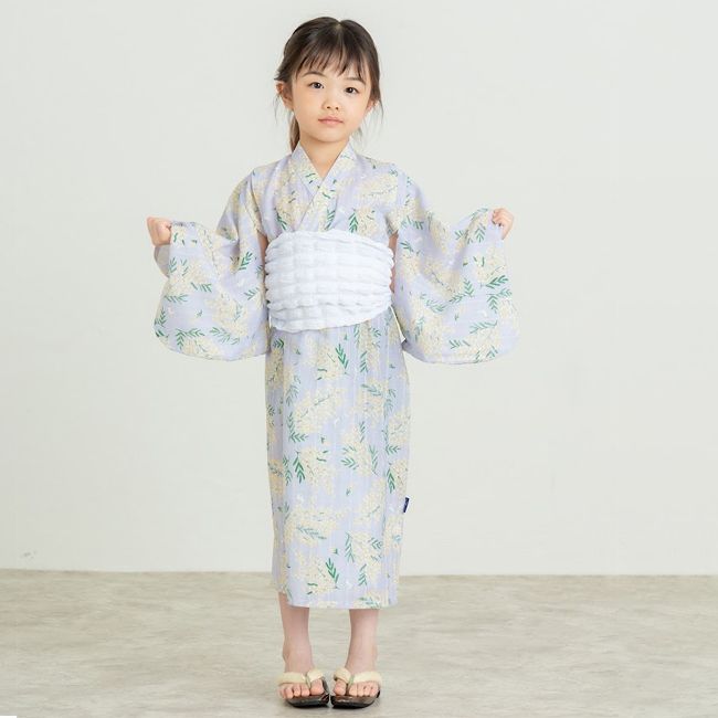 セール50%OFF】 ラポシェビスキュイ ミモザ総柄浴衣【帯付き】 (100cm