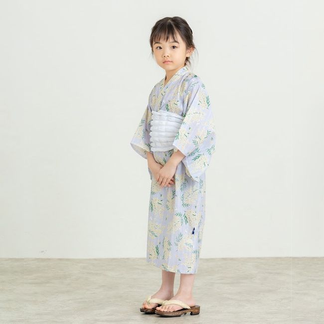 セール50%OFF】 ラポシェビスキュイ ミモザ総柄浴衣【帯付き】 (100cm