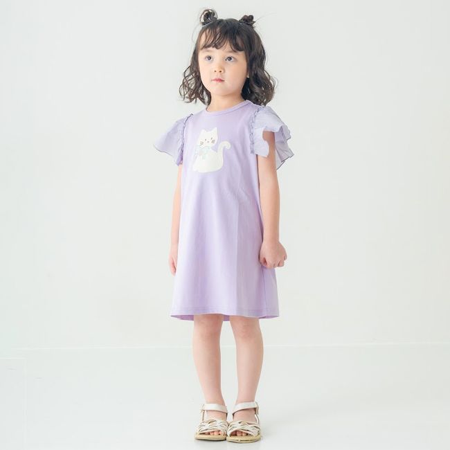 セール20%OFF】 ラポシェビスキュイ ネコアップリケワンピース (80cm