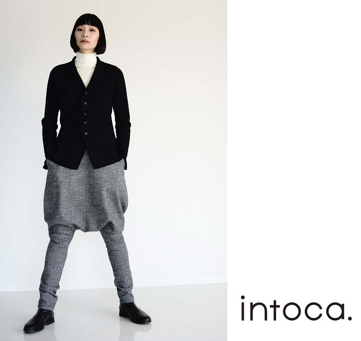 イントゥーカintoca.ジップアップニットカーディガン2020SS黒
