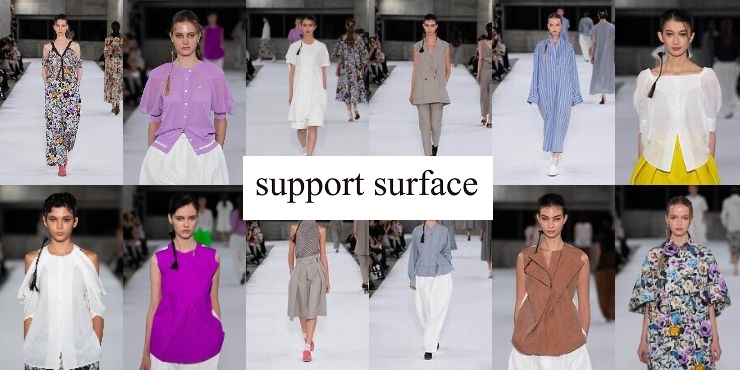 サポートサーフェス SUPPORT SURFACE セーラーカラー ジップ ショート