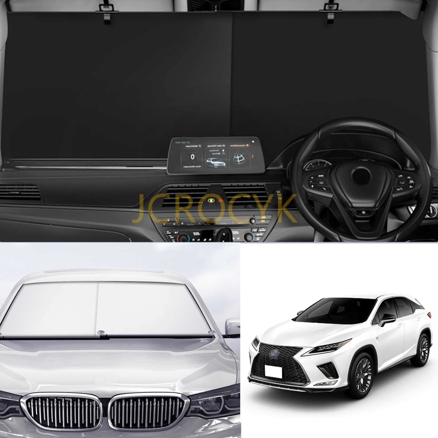 Amazon | 【2022新登場】レクサスCT フロントサンシェード 10本骨フロントガラス サンシェード 折り畳み式 Lexus  CT200ｈ2011年1月~ 車用 サンシェード 遮光断熱 シェードカーテン 7層 UVカット紫外線遮蔽 プライバシー保護 車中泊 カスタムパーツ  インテリア 内装パーツ 